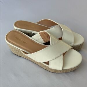 White Platform Wedge Sandals size 7
